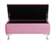 image 2 of Londona 90cm Chesterfield Ottoman Storage Bench - Plush Velvet Shoe Bench - Pink Upholstery Footstool with Storage