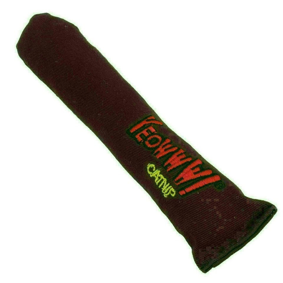 image 1 of 2PK Yeow Interactive Cat Kitten Brown Cigar With Catnip Cat Play Toy Cat Gift