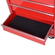 image 7 of DURHAND 5-Drawer Lockable Tool Storage Cabinet with Wheels, Handle, 2 Keys, Steel Home Work DIY Workshop Chest, Garage Equipment Trolley, Red