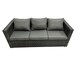 image 3 of Fimous 8-seater Outdoor PE Rattan Sofa Set with Dining Table Patio Garden Furniture Sets with Chair Big Stool Side Table Dark Grey Mixed