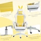 image 8 of Vinsetto Reclining Racing Gaming Chair with Headrest and Lumber Support, PU Leather Computer Chair with Removable Rabbit Ears, Footrest, Yellow