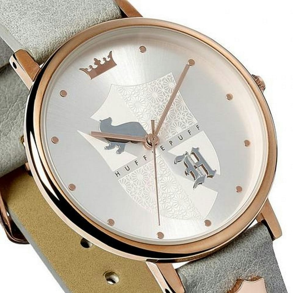 image 1 of Harry Potter Womens/Ladies Hufflepuff Leather Watch - Silver - One Size
