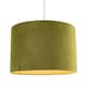 image 2 of Soft Velvet Olive Green Fabric Round Lamp Shade for Table or Pendant | Green | Olive Green | 1