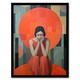 image 1 of Womens Troubles Orange Moon Portrait Home Decor Black Framed Wall Art Print A4