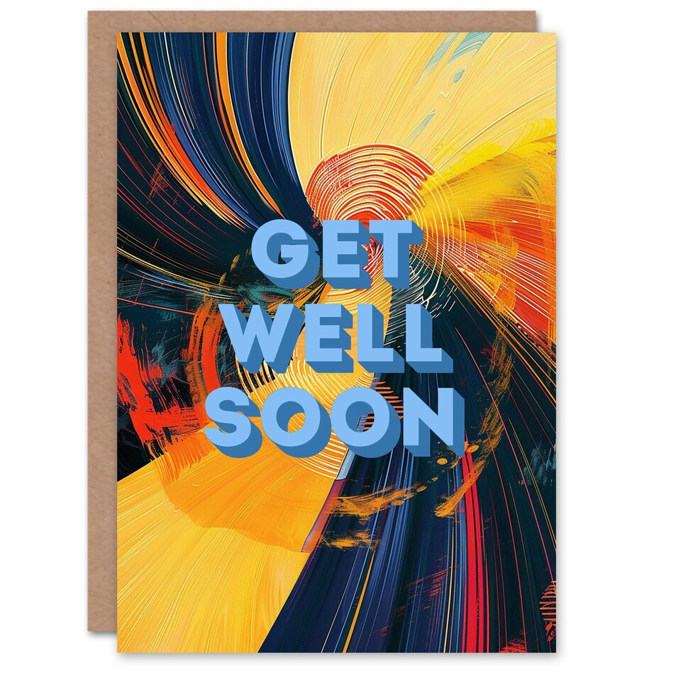 image 1 of Abstract Radial Spin Blur Oil Arty Get Well Card
