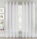 image 5 of Pair of Crete White Luxury Linen Look Sheer Panels with Eyelet Header 137 CM