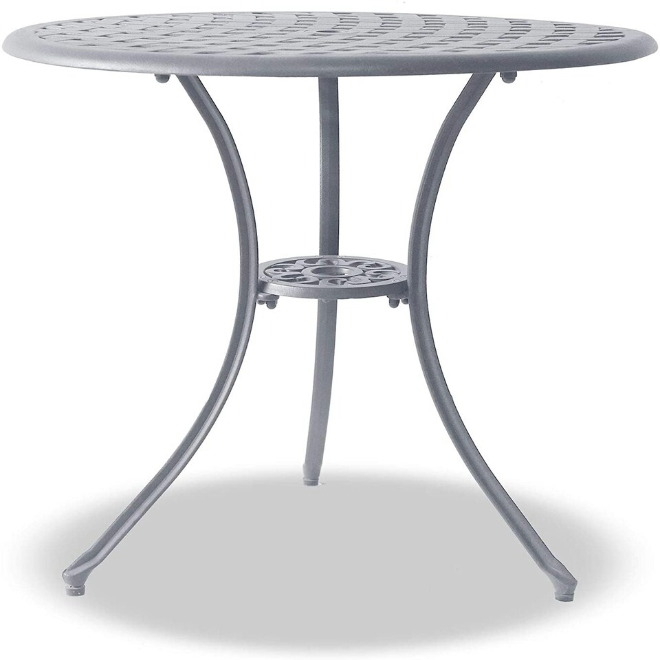 image 1 of Centurion Supports OSHOWA Luxurious Garden and Patio Table and 4 Large Chairs with Armrests Cast Aluminium Bistro Set Grey