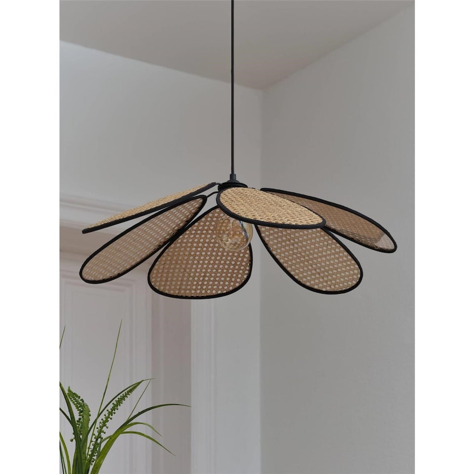 image 1 of Osram Decor Rattan Daisy Pendant Ceiling Light 690mm E27 Brown 15W LED Modern | Cream | Cream | 1