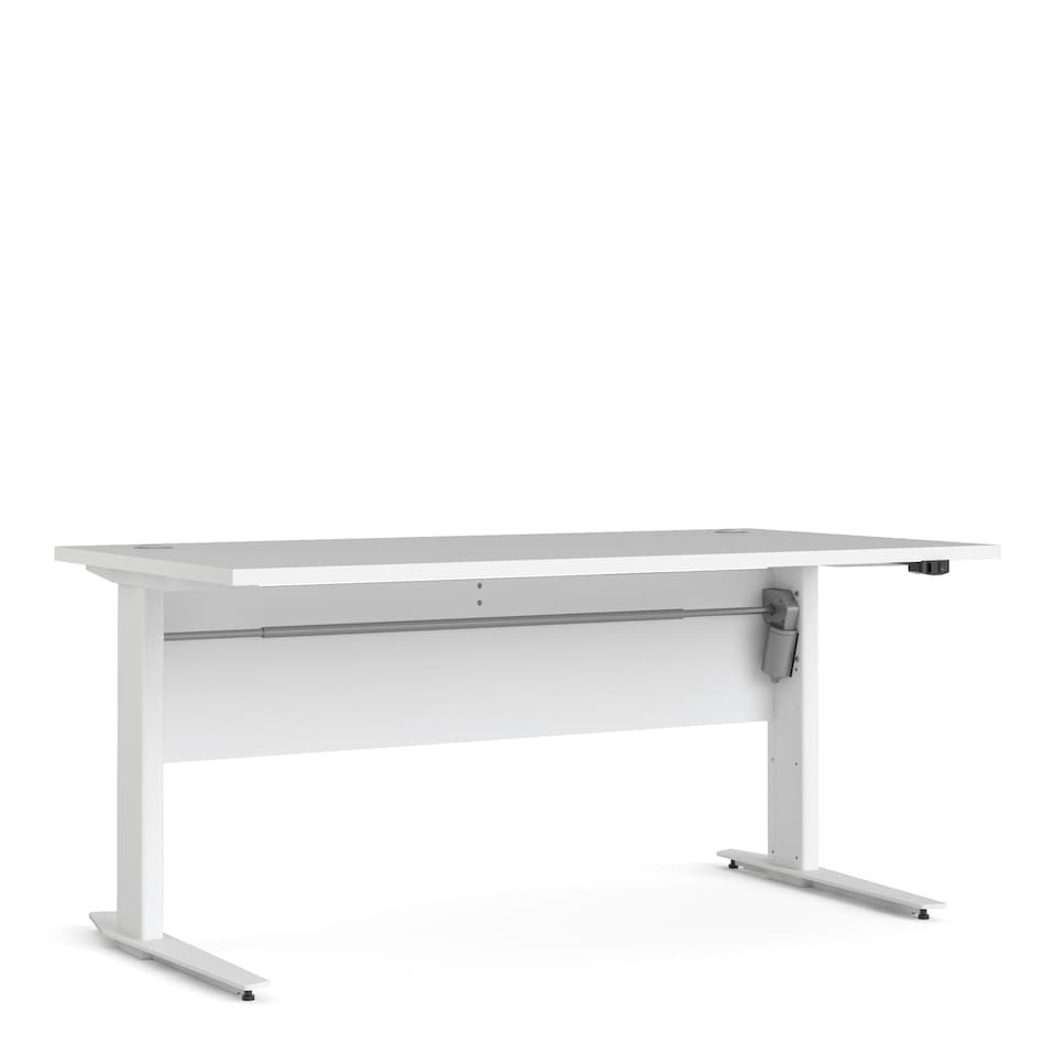 image 1 of Prima Desk 150cm in White with Height Adjustable Legs with Electric Control in White