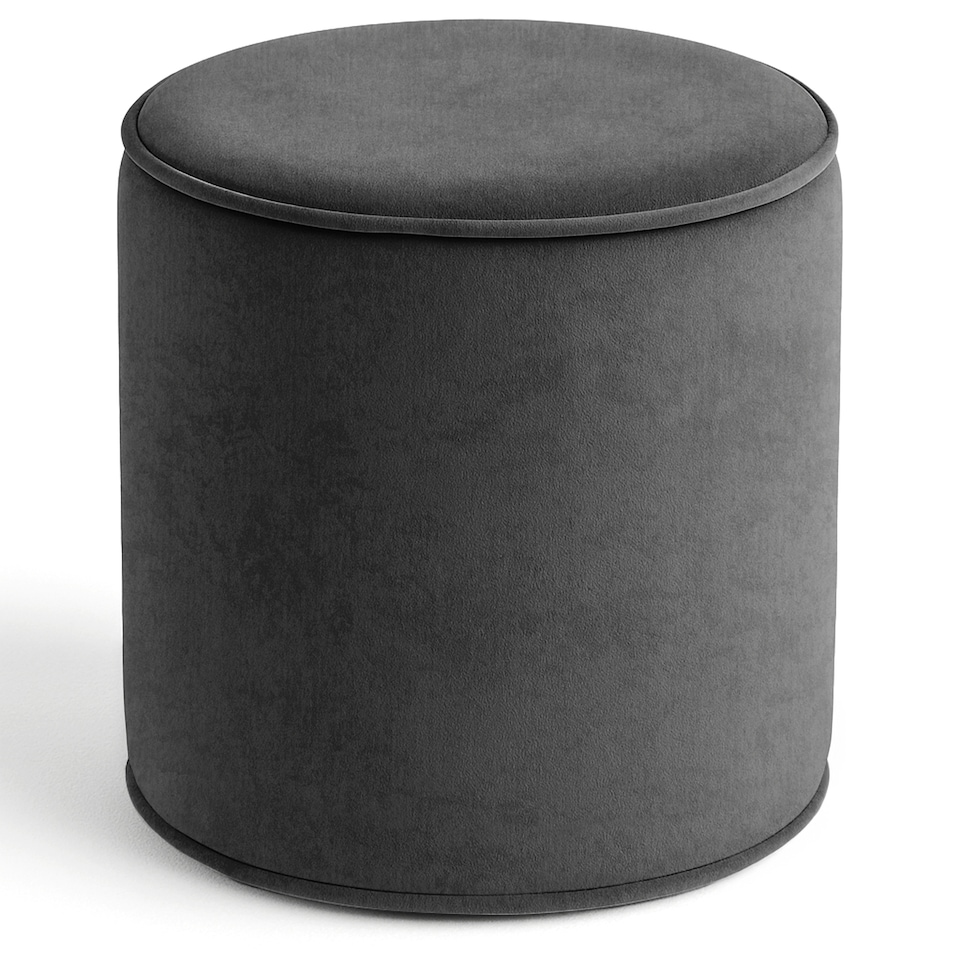 image 1 of Round Shape Velvet Bean Bag Pouffe Foot Rest - 40cm Grey