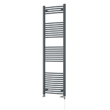 Zennor - Anthracite Dual Fuel Towel Rail H1800mm x W500mm Standard - Curved