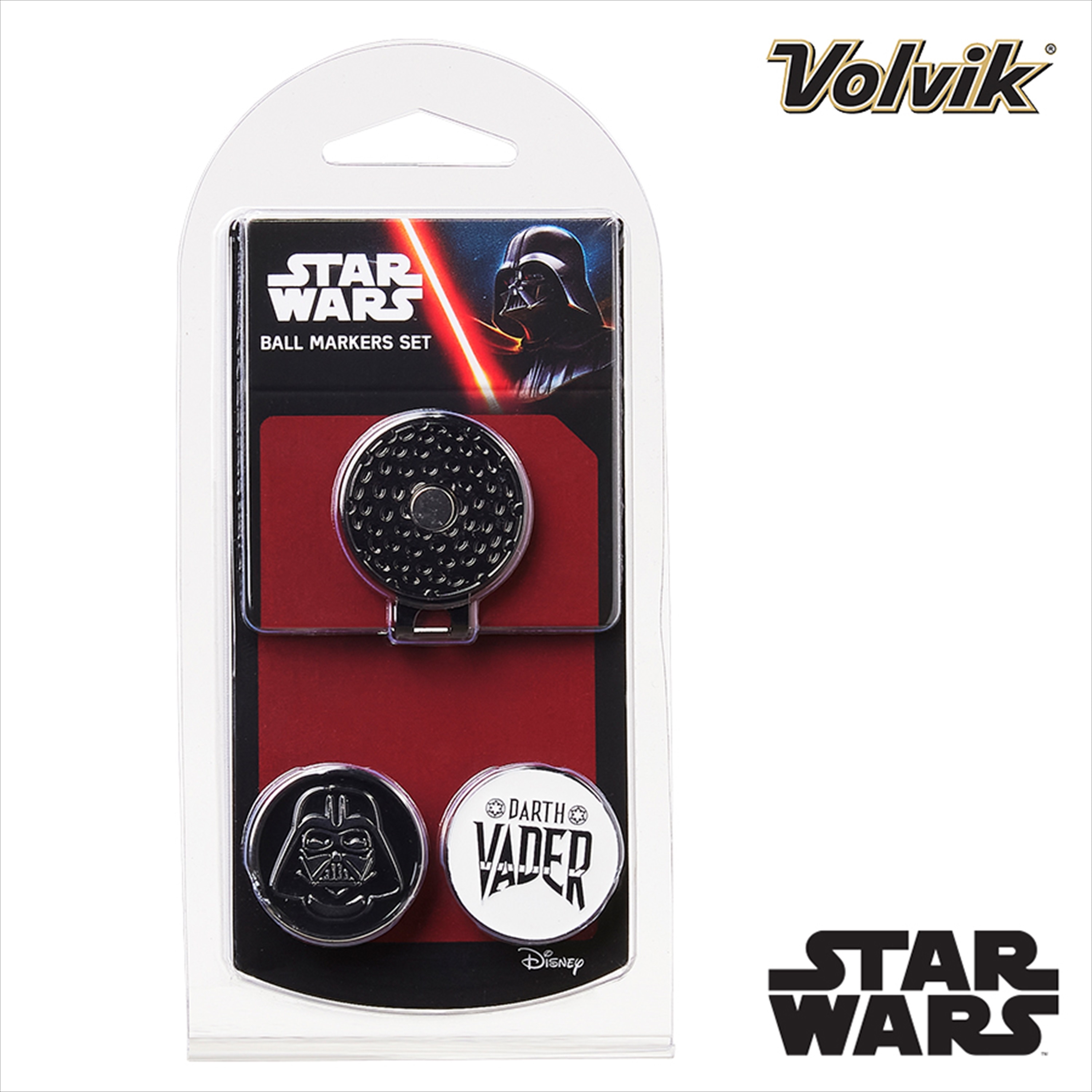 Volvik Starwars Darth Vader Hat Clip Set (w. ball maker) in Black