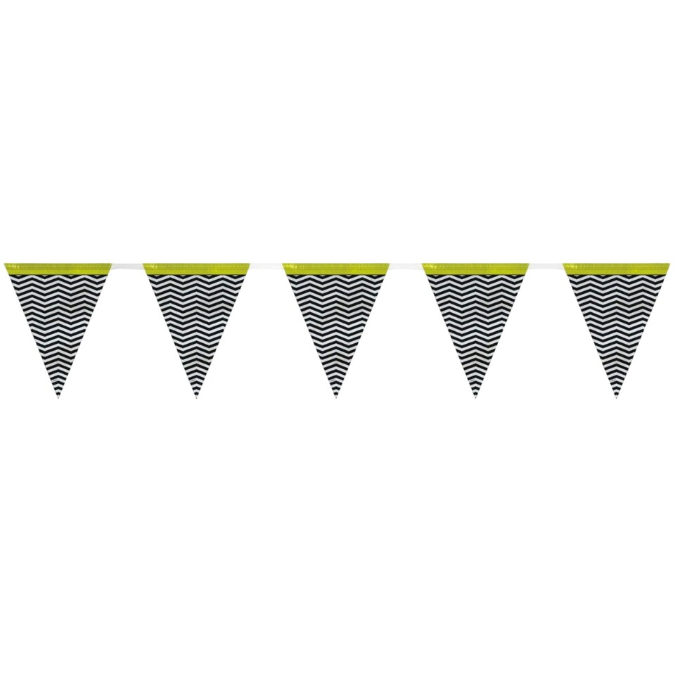 Unique Party Designer Flag Birthday Bunting - Black/White - One Size