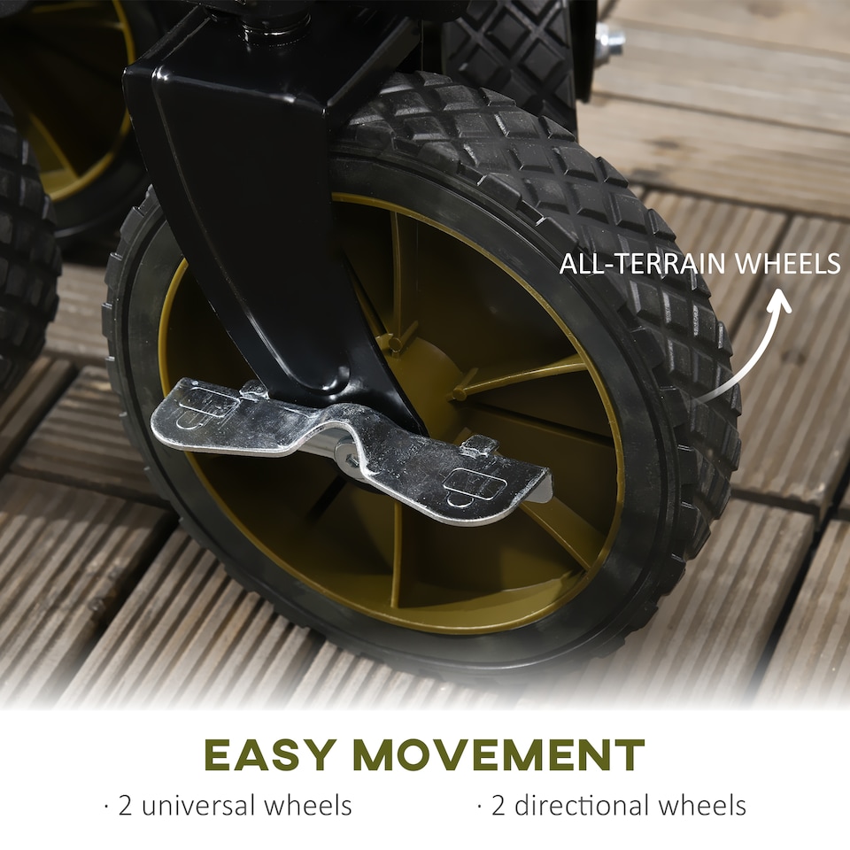 image 1 of Outsunny Folding Wagon Garden Cart Collapsible Camping Trolley for Outdoor