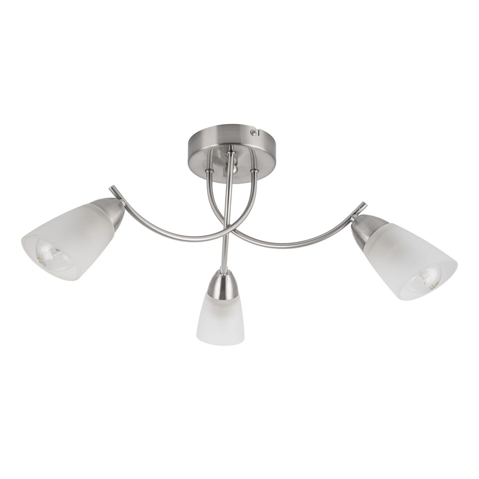 image 1 of COSYLYTE Hallie Bathroom Light 3 Classic Glass Ceiling Light - Brushed Nickel | Silver | Brushed Nickel | 1