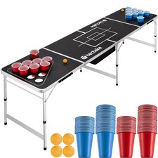 Beer Pong Table - height adjustable, foldable, drinks compartment