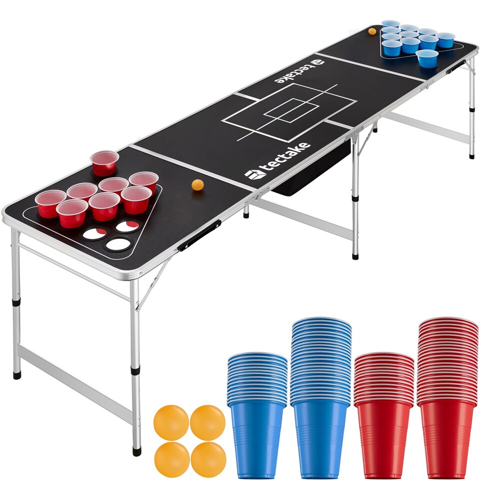 image 1 of Beer Pong Table - height adjustable, foldable, drinks compartment