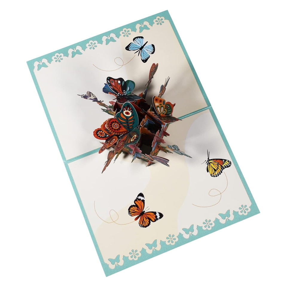 image 1 of Vibrant Fluttering Butterfly 3D Pop Up Greeting Card - Mother's Day Birthday Anniversary