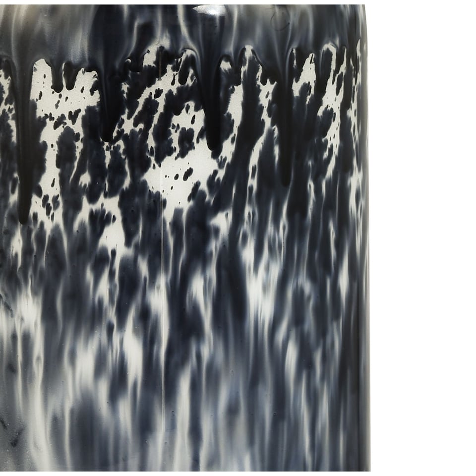 image 1 of Modern Navy Blue and Smoked Grey Marble Snowflake Glass Table Lamp with Shade | Blue | Midnight Blue | 1