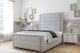image 2 of Sloomy Ashford Silver Plush Bed Frame With 50" Upholstered Headboard 2'6 Small Single