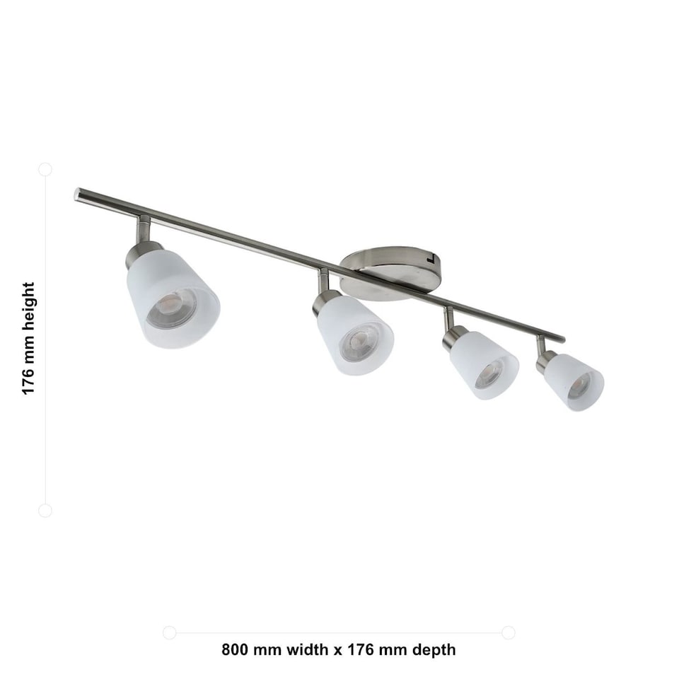 image 1 of Set of 2 Tecoma - Satin Nickel with Glass 4 Way Adjustable Spotlights