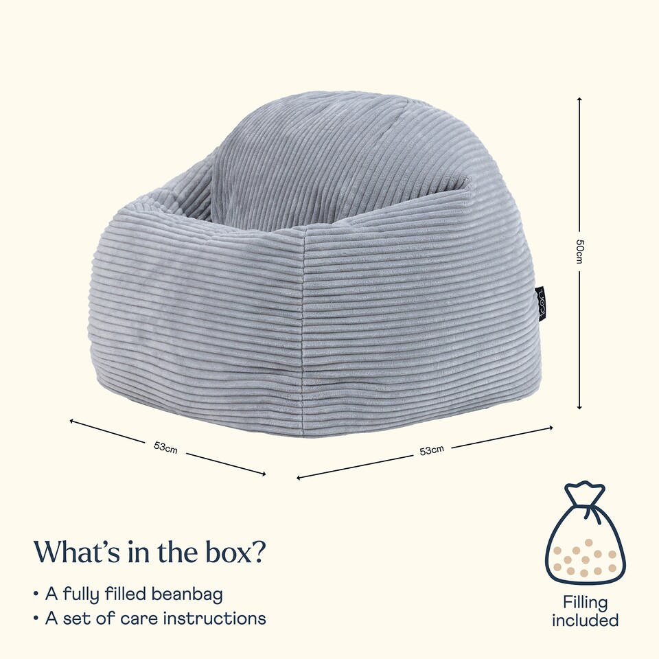 image 1 of Kids High Rest Beanbag Corduroy Light Grey | Grey | Grey | 1