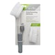 image 6 of JVL Cleaning Caddy Set with Soap Dispensing Dish Brush, Scrubbing Brush, Microfibre Cloth, Microfibre Cleaning Mitt & 3 in 1 Window Squeegee Household Cleaning Kit