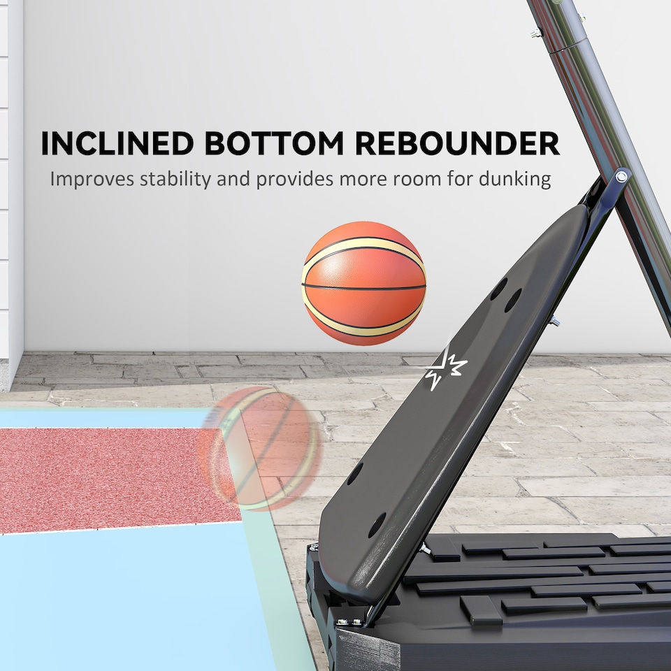 image 1 of SPORTNOW Adjustable Basketball Hoop with Weighted Base, 2.4-2.9m, Black