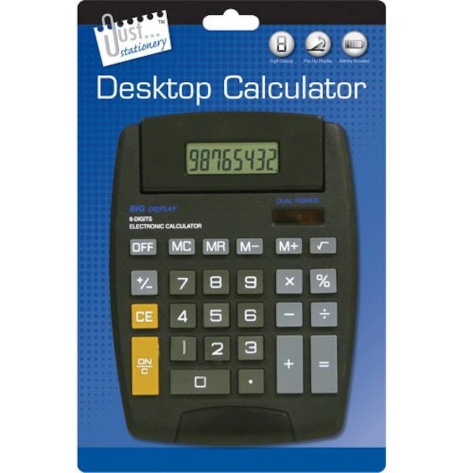 image 1 of Just Stationery 144x190mm Pop Up Display Desk Calculator