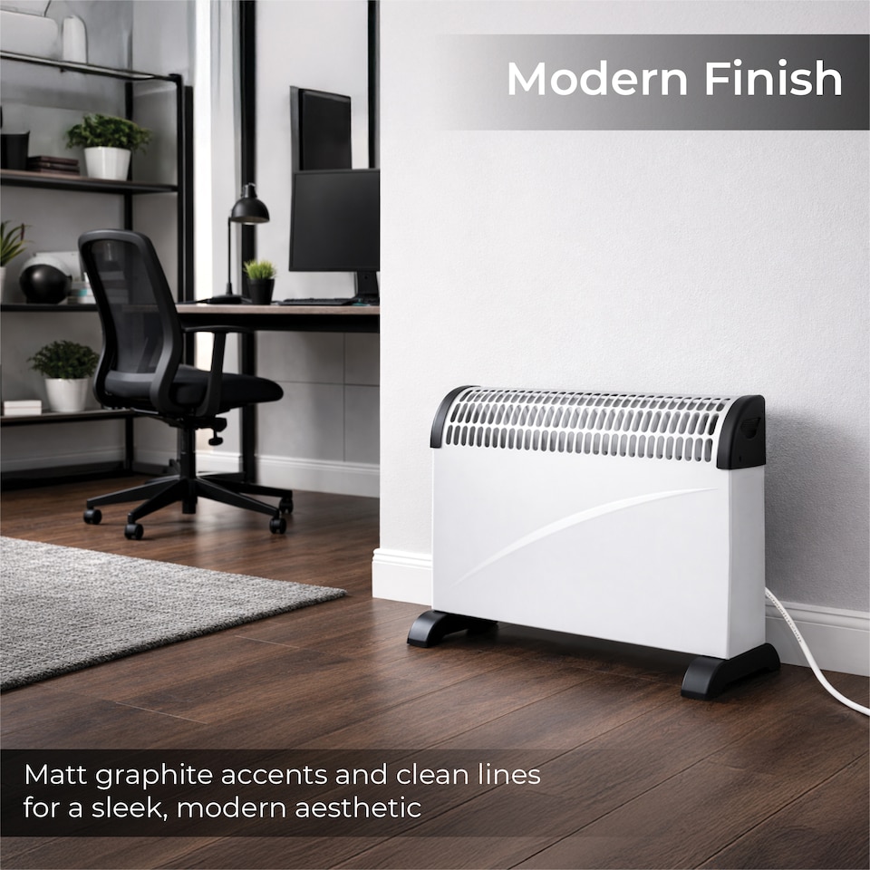image 1 of Prem-I-Air 2kW Convector Heater with 3 Heat Settings, 24-Hour Timer & Stat White