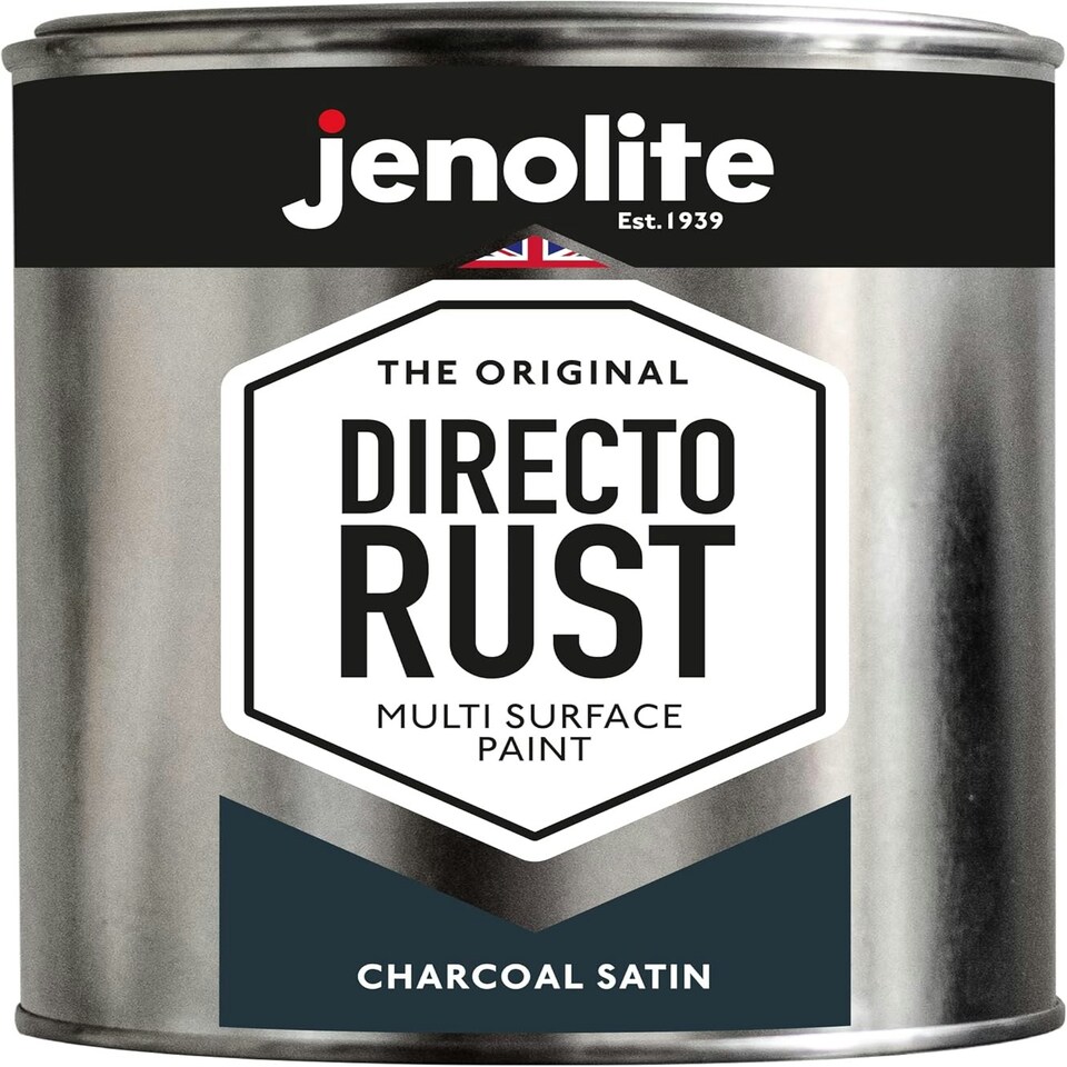 image 1 of Jenolite Directorust All-in-One Multi-Surface Paint - Charcoal Grey Satin - 1L