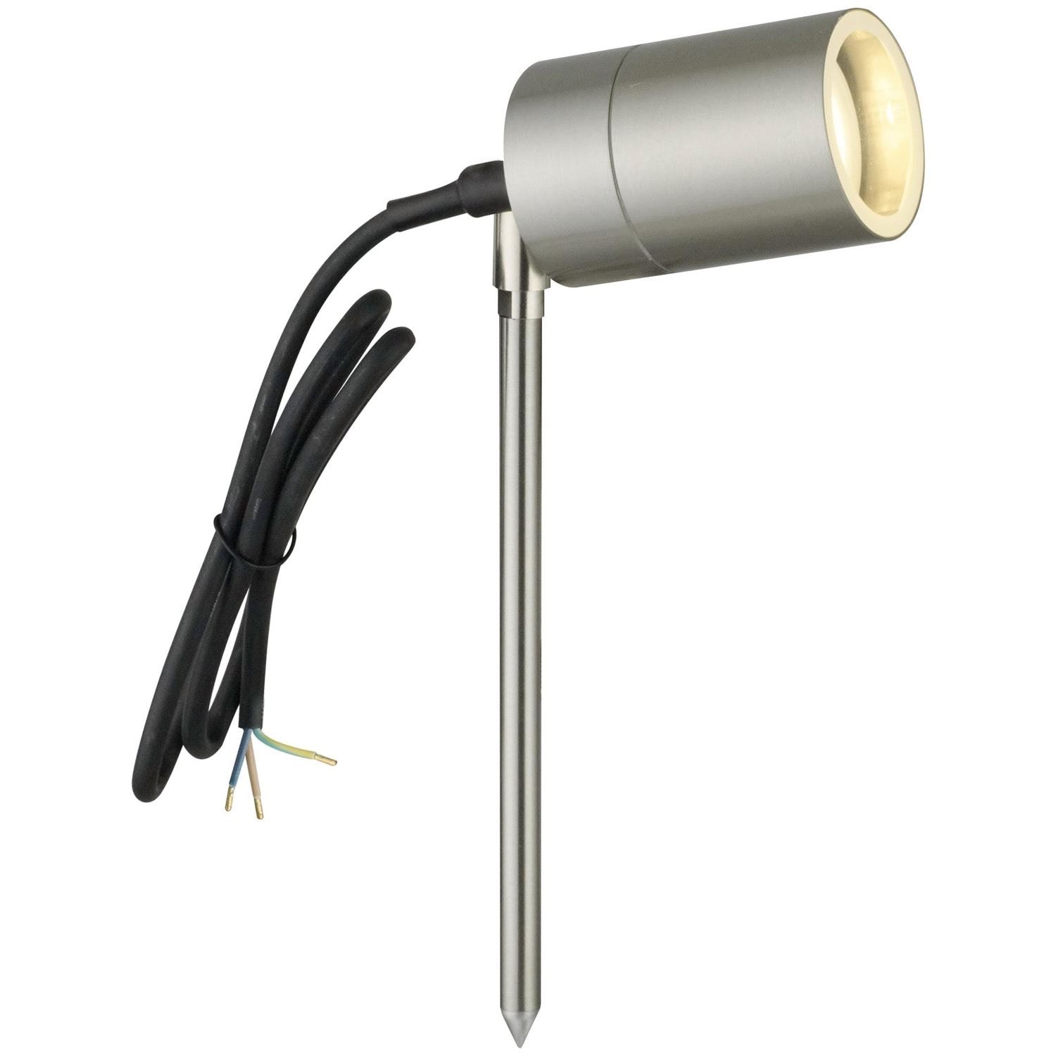 First Choice Lighting Blaze - Stainless Steel Outdoor Spike Light in Silver