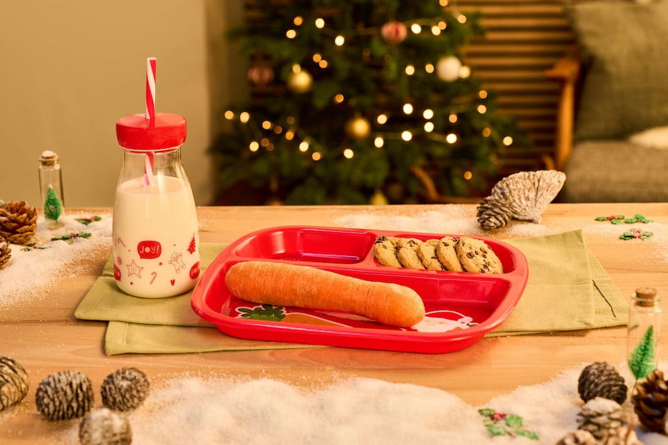 image 1 of Christmas 2 Pack Divided Plate For Santa