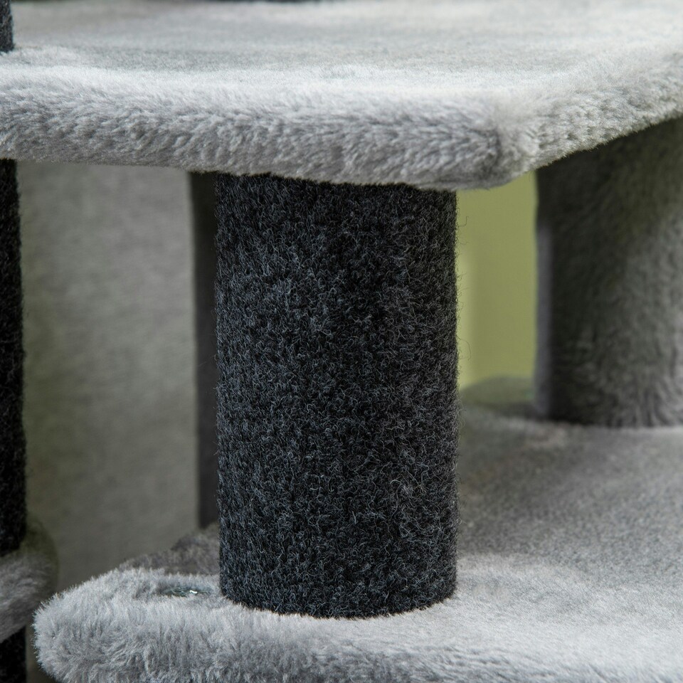 image 1 of PawHut Dog Steps for Bed 4 Step Pet Stairs Cat House with Detachable Cover