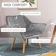 image 2 of HOMCOM Luxe Velvet-Feel Accent Chair w/ Wide Arms Slanted Back Wood Legs Grey