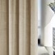 image 3 of Oxford Cream Velvet Curtains 90 x 72 inch (229 x 183 cm) 100% Blackout Pencil Pleat Thermal Noise Reducing Curtains for Bedroom and Living Room