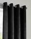 image 3 of Velvet Look Eyelet Ring Top Blackout Curtains - 168cm x 183cm - Black