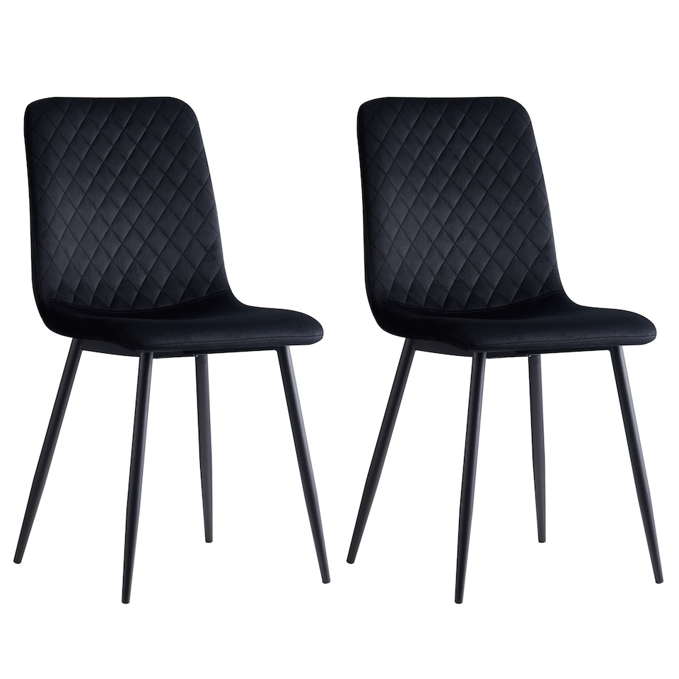 image 1 of Dining Chairs Velvet Fabric Lexi Set of 2 Black by MCC