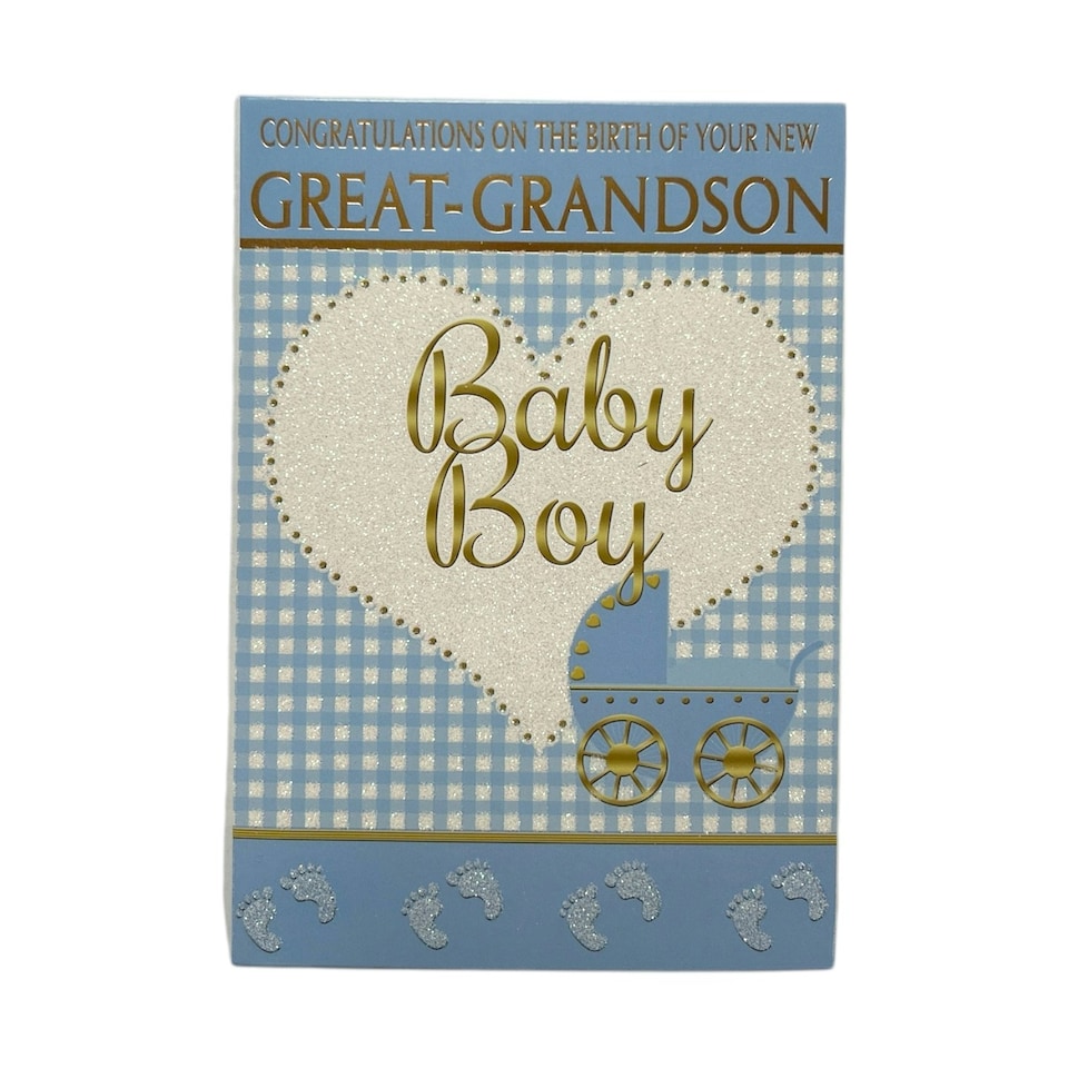 image 1 of On Birth Of New Baby Great Grandson Traditional Design Congratulations Card