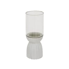 Hill Interiors Carved Hurricane Lantern | White | White | 1