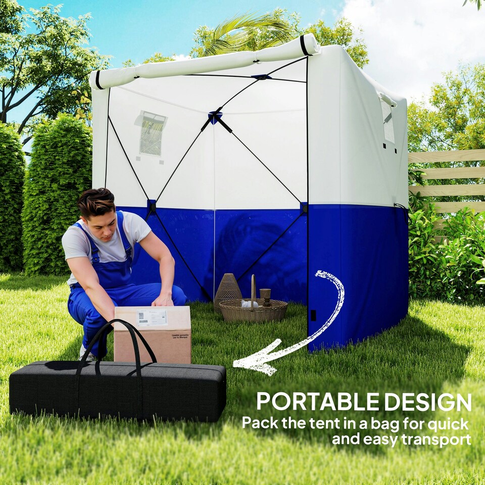image 1 of Outsunny 2 x 2m Pop Up Gazebo with Sides Easy up Party Tent, Blue