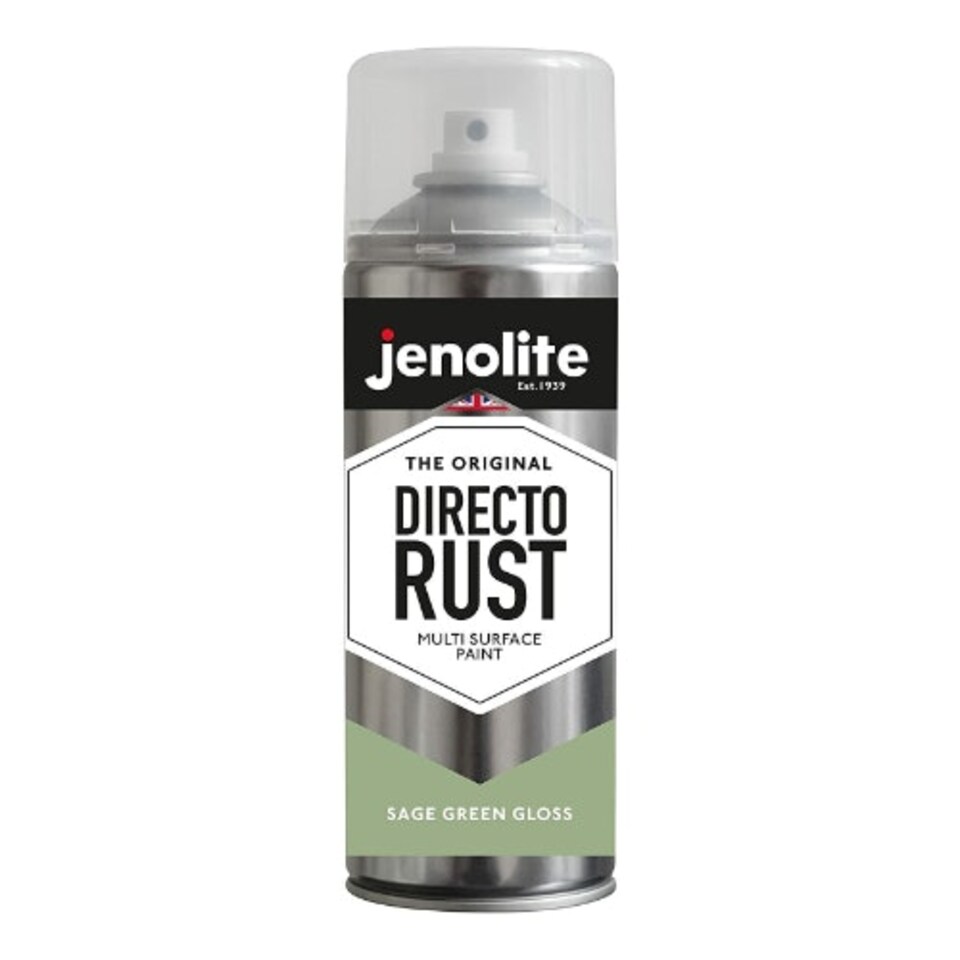 image 1 of Jenolite Directorust All-in-One Multi-Surface Paint - Sage Green Gloss - 400ml Spray Can - 3-Pack