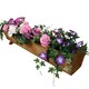 image 2 of Tom Chambers Hand Made 87cm x 28cm Traditional Rustic Wooden Large Garden Trough Flower Bed Planter Brown