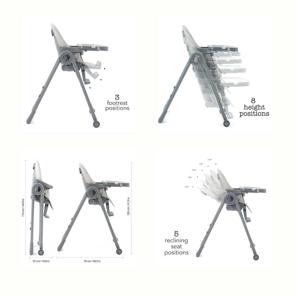 image 1 of Allis Baby Lola 2-in-1 Highchair Feeding Chair - Light Grey | Grey | Light Grey | One Size | 1