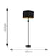 image 3 of ValueLights Marissa Black and Gold Shade with Black Stacked Ball Floor Lamp with LED Bulb