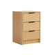 image 2 of Bedside 3 Drawer Storage Oak Effect Clothing Nightstand Organiser Bedroom Table