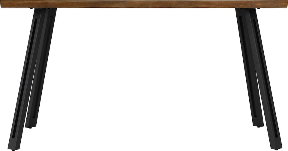 image 1 of Quebec Wave Edge Dining Table Brown | Oak Effect