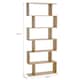 image 7 of HOMCOM 6-Tier Wooden Modern S-Shaped Shelf Storage Unit Home Office Oak Colour