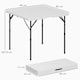image 5 of Outsunny 3ft Folding Camping Table, Heavy Duty Picnic Table with 2 Adjustable Height for Indoor Outdoor Garden, Party, BBQ, White | White | White | 86L x 86W x 74Hcm