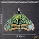 image 6 of Dragonfly Themed Emerald Stained Glass Tiffany Pendant Lighting Shade with Beads | Green